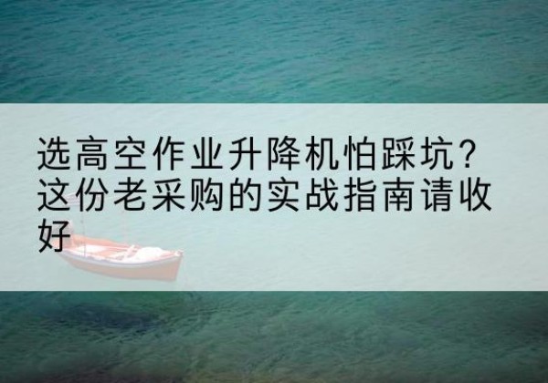 兴宁高空作业升降机厂家推荐-选高空作业升降机怕踩坑？这份老采购的实战指南请收好